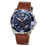 Coach Kent Chronograph Blue Dial Brown Leather Strap Watch for Men - 14602560 Buy Now By Coach