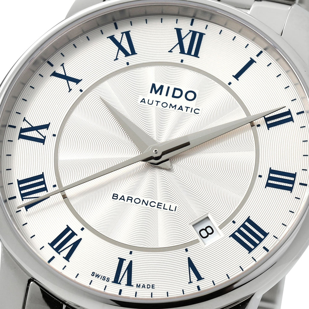Mido Baroncelli III Automatic Silver Dial Silver Steel Strap Watch For Men - M8600.4.21.1 Buy Now By Mido