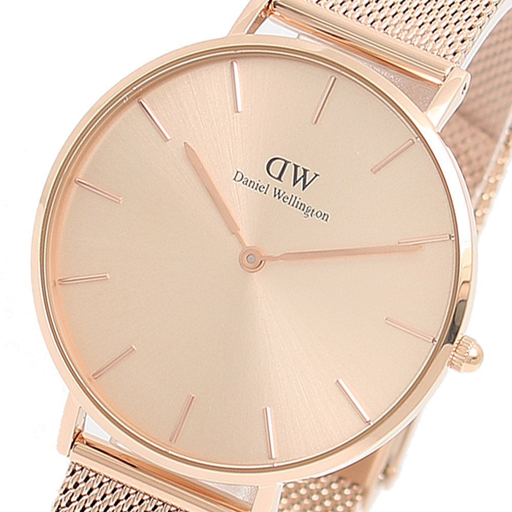 Daniel Wellington Petite Rose Gold Dial Rose Gold Mesh Strap Watch For Women - DW00100472 Buy Now By Daniel Wellington