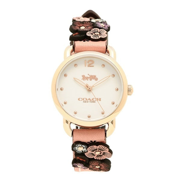 Coach Delancey White Dial Floral Pink Leather Strap Watch for Women - 14502817 Buy Now By Coach