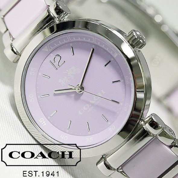 Coach Tristent Purple Dial Two Tone Steel Strap Watch for Women - 14502461 Buy Now By Coach