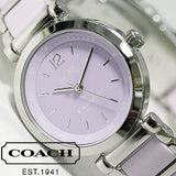 Coach Tristent Purple Dial Two Tone Steel Strap Watch for Women - 14502461 Buy Now By Coach