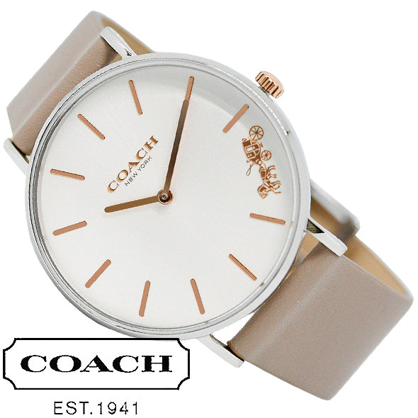 Coach Perry Silver Dial Light Brown Leather Strap Watch for Women - 14503119 Buy Now By Coach
