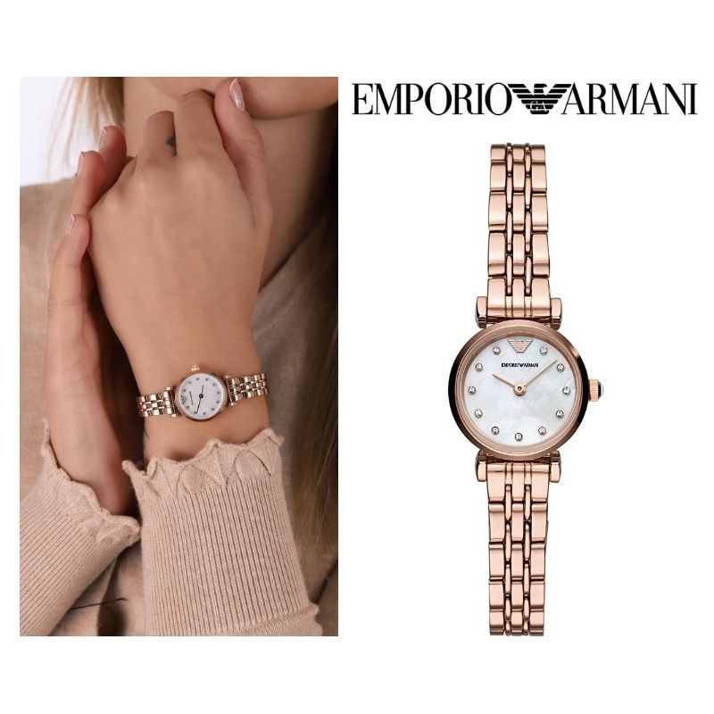 Emporio Armani Gianni T-Bar Mother of Pearl Dial Rose Gold Steel Strap Watch For Women - AR11203 Buy Now By Emporio Armani