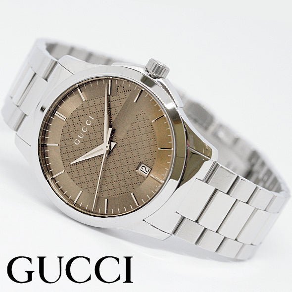 Gucci G Timeless Brown Dial Silver Steel Strap Watch For Men - YA126445 Buy Now By Gucci