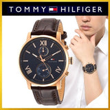 Tommy Hilfiger Aiden Quartz Blue Dial Brown Leather Strap Watch for Men - 1791308 Buy Now By Tommy Hilfiger