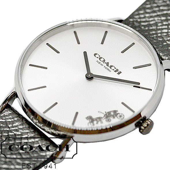 Coach Perry White Dial Grey Leather Strap Watch for Women - 14503155 Buy Now By Coach