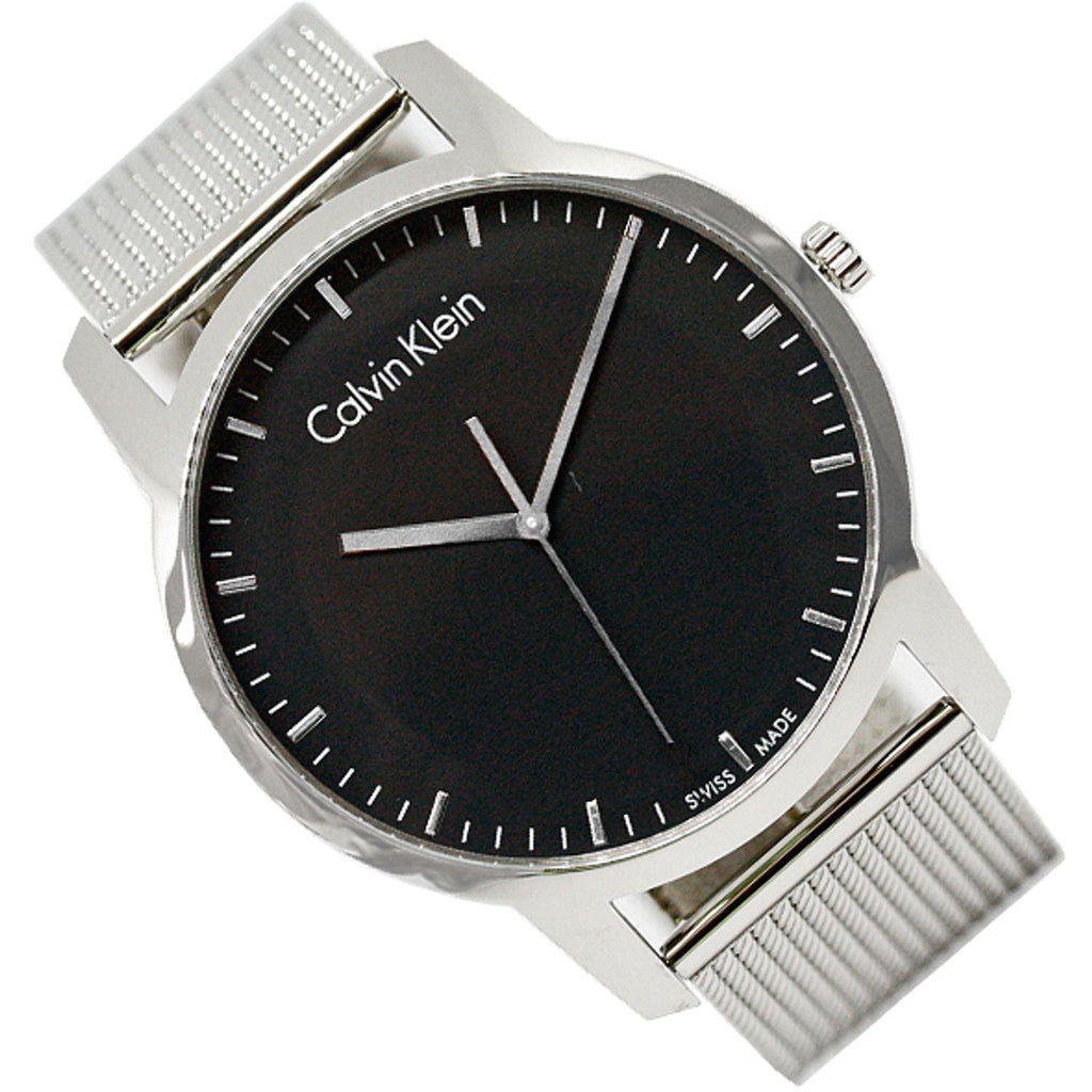 Calvin Klein City Chronograph Black Dial Silver Mesh Bracelet Watch for Men - K2G2G121 Buy Now By Calvin Klein