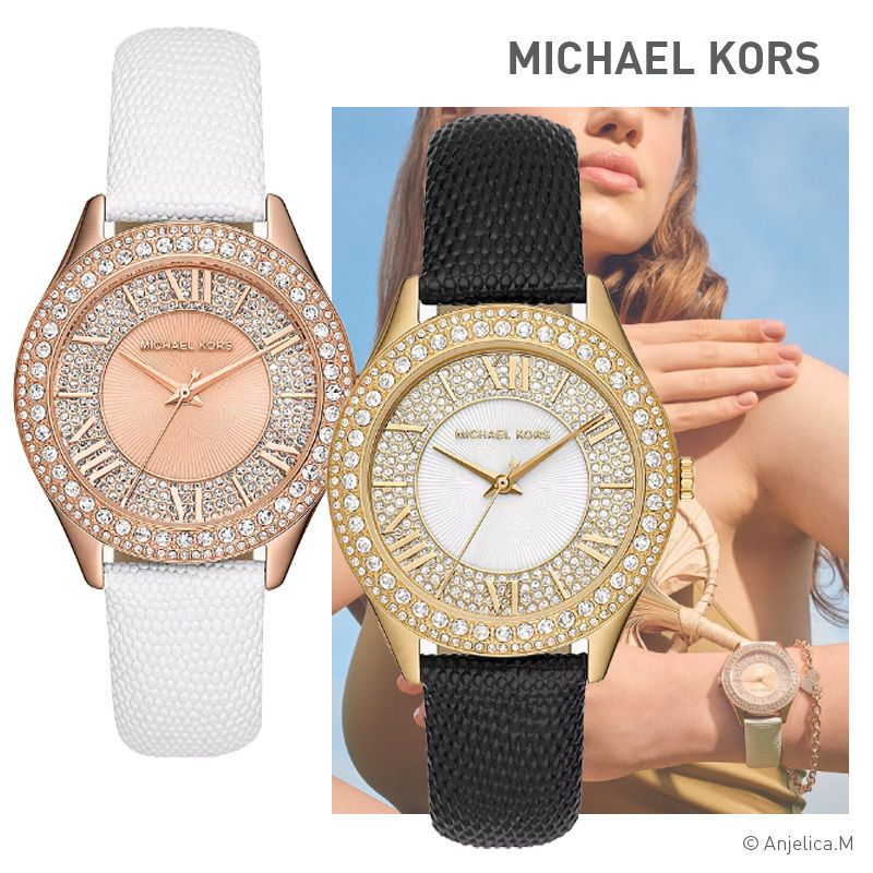 Michael Kors Harlowe Analog White Dial Black Leather Strap Watch For Women - MK2988 Buy Now By Michael Kors