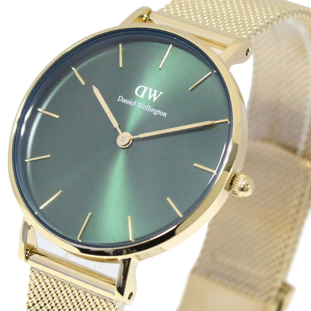 Daniel Wellington Petite Emerald Green Dial Gold Mesh Strap Watch For Women - DW00100480 Buy Now By Daniel Wellington