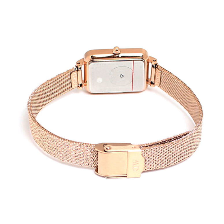 Daniel Wellington Quadro Melrose Green Dial Rose Gold Mesh Strap Watch For Women - DW00100437 Buy Now By Daniel Wellington