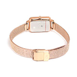 Daniel Wellington Quadro Melrose Green Dial Rose Gold Mesh Strap Watch For Women - DW00100437 Buy Now By Daniel Wellington