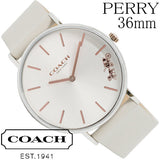 Coach Perry Silver DIal White Leather Strap Watch for Women - 14503116 Buy Now By Coach