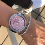 Michael Kors Parker Chronograph Pink Dial Silver Steel Strap Watch For Women - MK6105 Buy Now By Michael Kors