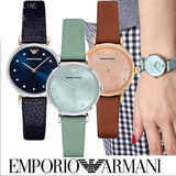 Emporio Armani Gianni T Bar Mother Of Pearl Blue Dial Blue Leather Strap Watch For Women - AR1959 Buy Now By Emporio Armani