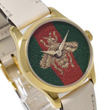 Gucci G Timeless Quartz Red & Green Dial Beige Leather Strap Watch For Women - YA1265009 Buy Now By Gucci