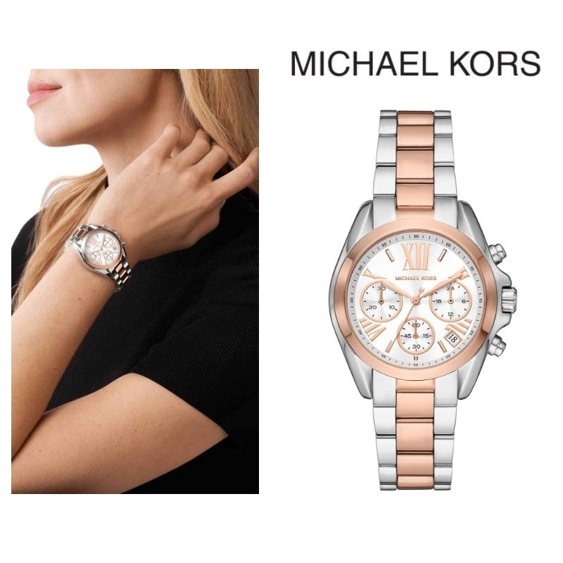 Michael Kors Bradshaw Chronograph White Dial Two Tone Steel Strap Watch For Women - MK7258 Buy Now By Michael Kors