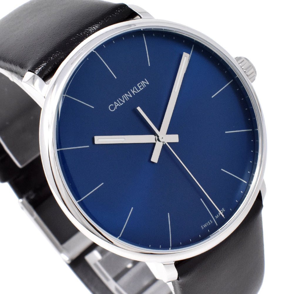 Calvin Klein High Noon Quartz Blue Dial Black Leather Strap Watch for Men - K8M211CN Buy Now By Calvin Klein
