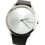 Calvin Klein Minimal Silver Dial Brown Leather Strap Watch for Men - K3M211G6 Buy Now By Calvin Klein