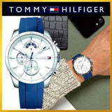 Tommy Hilfiger Decker Quartz White Dial Blue Rubber Strap Watch for Men - 1791349 Buy Now By Tommy Hilfiger