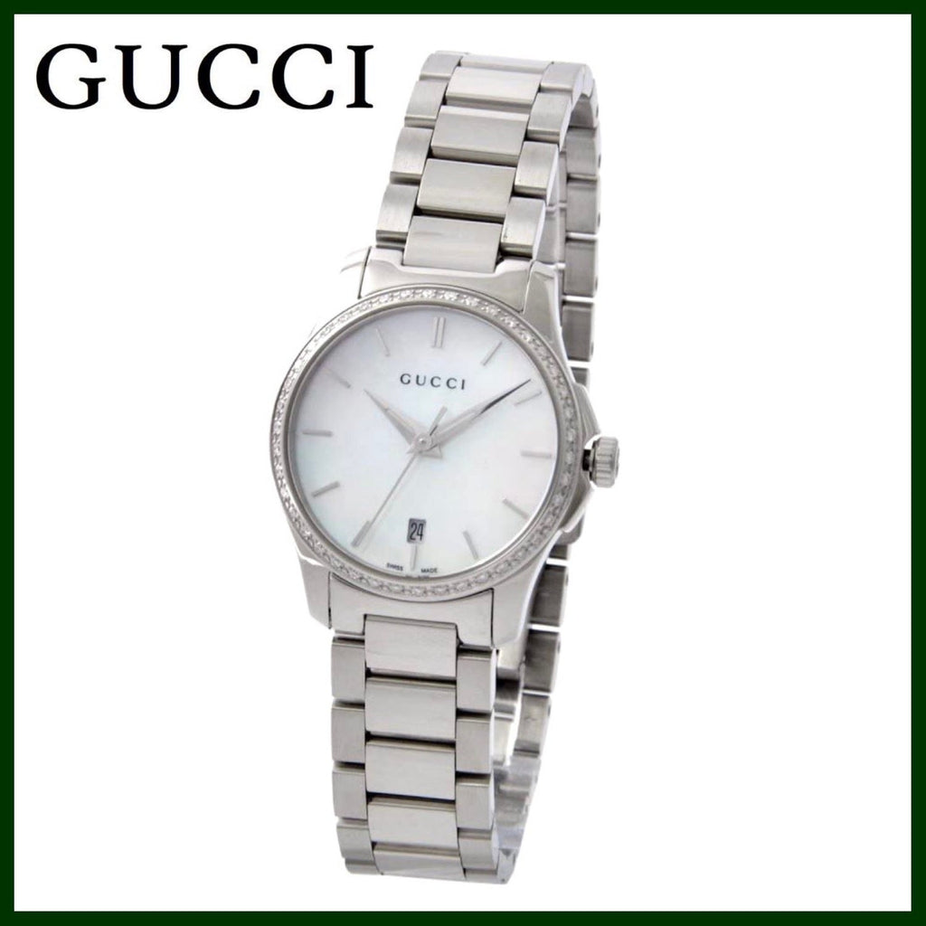 Gucci G Timeless Mother of Pearl Dial Silver Steel Strap Watch For Women - YA126543 Buy Now By Gucci
