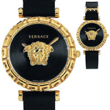 Versace Palazzo Empire Greca Black Dial Black Leather Strap Watch for Women - VEDV00119 Buy Now By Versace