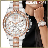 Michael Kors Everest Chronograph Silver Dial Two Tone Steel Strap Watch For Women - MK6975 Buy Now By Michael Kors