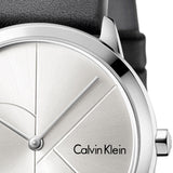 Calvin Klein Minimal Silver Dial Black Leather Strap Watch for Men - K3M211CY Buy Now By Calvin Klein