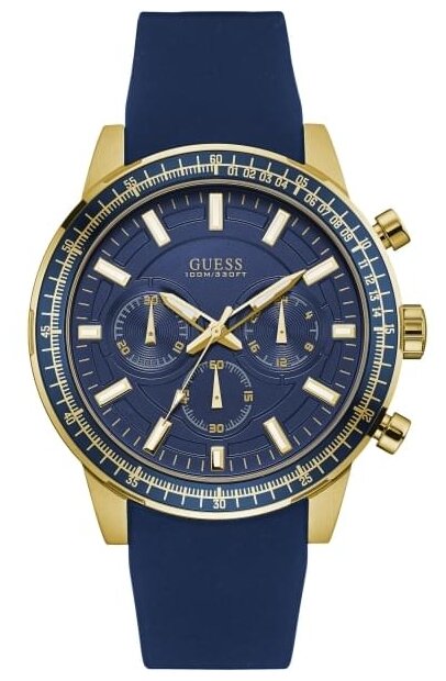Guess Fuel Chronograph Blue Dial Blue Rubber Strap Watch for Men - W0802G2 Buy Now By Guess