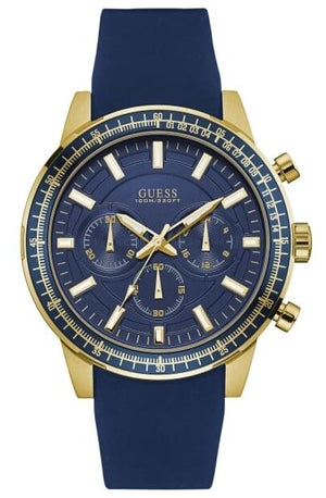 Guess Fuel Chronograph Blue Dial Blue Rubber Strap Watch for Men - W0802G2 Buy Now By Guess