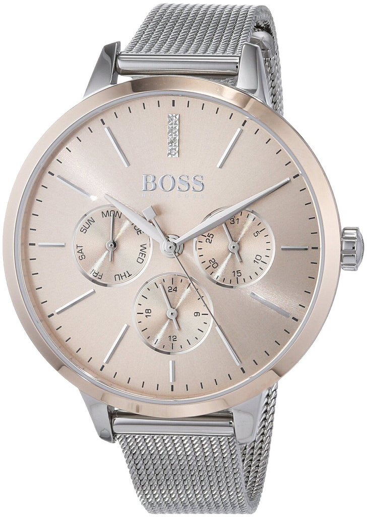 Hugo Boss Symphony Brown Dial Silver Mesh Bracelet Watch for Women - 1502423 Buy Now By Hugo Boss