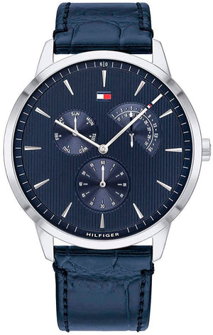 Tommy Hilfiger Brad Chronograph Quartz Blue Dial Blue Leather Strap Watch For Men - 1710387 Buy Now By Tommy Hilfiger