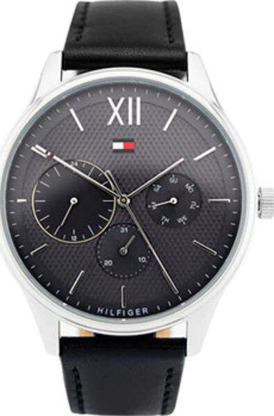 Tommy Hilfiger Damon Multifunction Black Dial Black Leather Strap Watch for Men - 1791417 Buy Now By Tommy Hilfiger