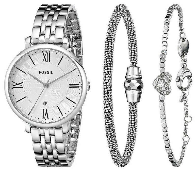 Fossil Jacqueline White Dial Silver Steel Strap Watch for Women - ES3698 Buy Now By Fossil