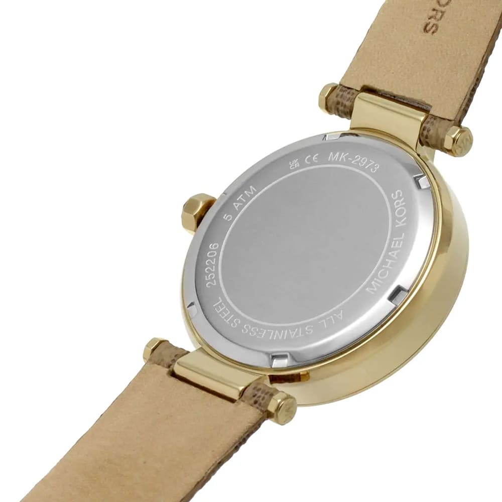 Michael Kors Parker Three Hand Gold Dial Brown Leather Strap Watch For Women - MK2973 Buy Now By Michael Kors