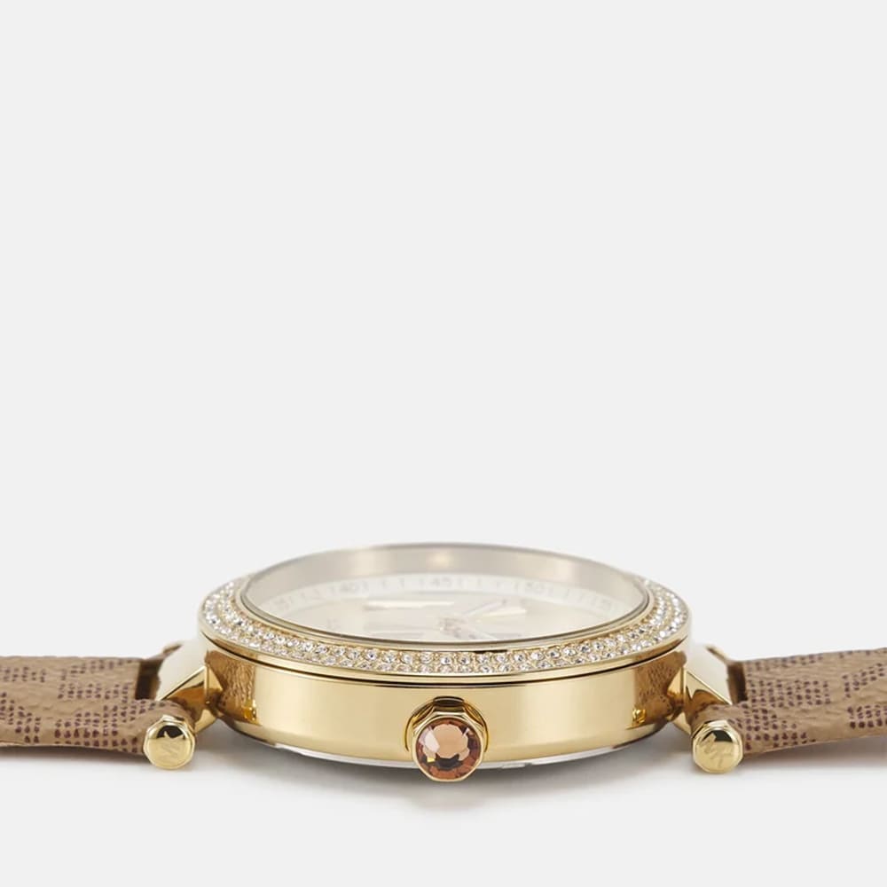 Michael Kors Parker Three Hand Gold Dial Brown Leather Strap Watch For Women - MK2973 Buy Now By Michael Kors