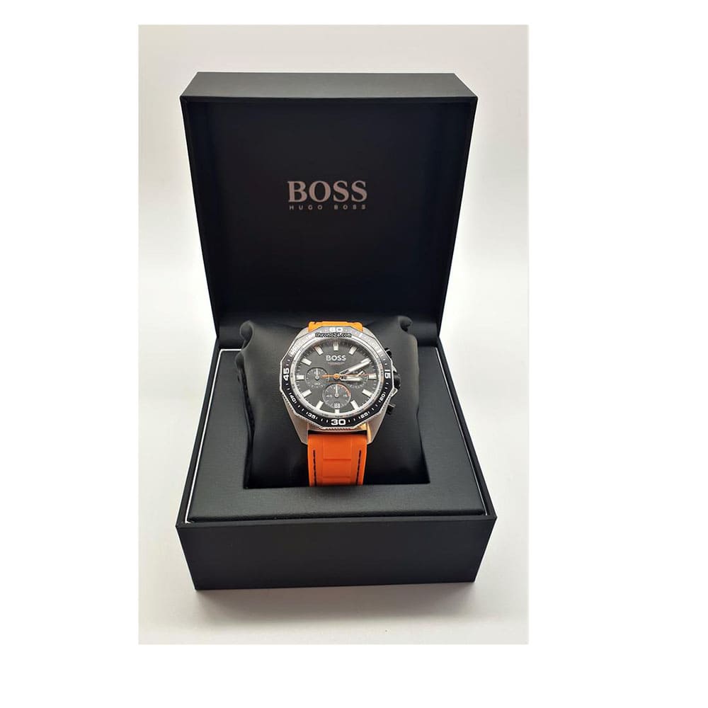 Hugo Boss Energy Chronograph Quartz Black Dial Orange Rubber Strap Watch For Men - 1513970 Buy Now By Hugo Boss