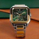 Guess Dress Chronograph Multifunction Green Dial Two Tone Steel Strap Watch For Men - GW0631G1 Buy Now By Guess