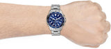 Fossil Garrett Chronograph Blue Dial Silver Steel Strap Watch for Men - FS5623 Buy Now By Fossil