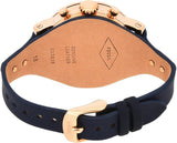 Fossil Original Boyfriend Chronograph White Dial Navy Blue Leather Strap Watch for Women - ES3838 Buy Now By Fossil