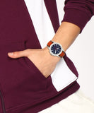 Fossil Grant Chronograph Blue Dial Brown Leather Strap Watch for Men - FS5210 Buy Now By Fossil