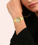 Guess Crush Gold Dial Gold Steel Strap Watch For Women - GW0020L2 Buy Now By Guess