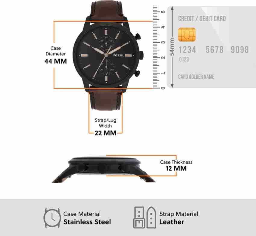 Fossil Townsman Chronograph Black Dial Brown Leather Strap Watch for Men - FS5437 Buy Now By Fossil