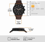 Fossil Townsman Chronograph Black Dial Brown Leather Strap Watch for Men - FS5437 Buy Now By Fossil