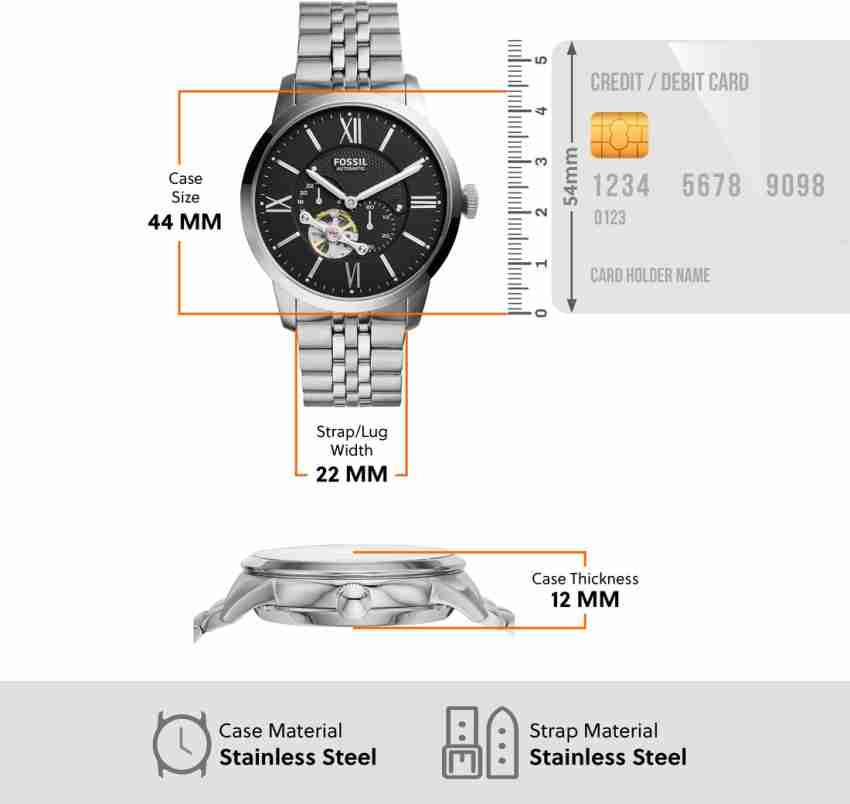 Fossil Townsman Black Dial Silver Steel Strap Watch for Men - ME3107 Buy Now By Fossil