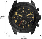 Fossil Bronson Black Dial Brown Leather Strap Watch for Men - FS5714 Buy Now By Fossil