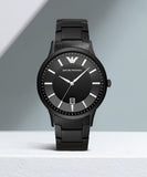 Emporio Armani Renato Quartz Black Dial Black Steel Strap Watch For Men - AR11079 Buy Now By Emporio Armani