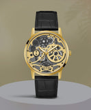 Guess Gadget Gold Dial Black Leather Strap Watch for Men - GW0570G1 Buy Now By Guess