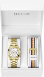 Guess Exclusive Multi Color White Dial Gold Steel Strap Watch for Women - GW0457L1 Buy Now By Guess