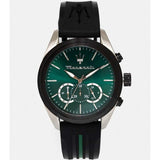 Maserati Traguardo Chronograph Green Dial Black Silicone Strap Watch For Men - R8871612043 Buy Now By Maserati